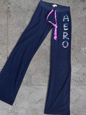 Aeropostale Y2K Navy Fleece Bootcut Sweatpants